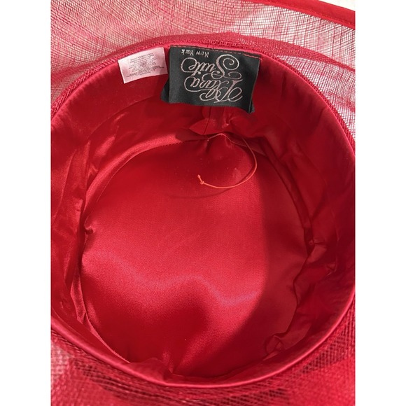 Plaza Suite New York Church Hat Vintage Red Organza‎ Large Bow Kentucky Derby main image 4